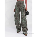 Pantalon de cargaison de camouflage unisexe vintage vintage Unisexe